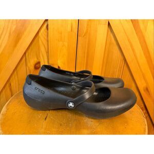 Crocs Alice Mary Jane Shoes Womens Black Slip On Comfort Size 6